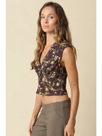 Ames Brown Floral Tank