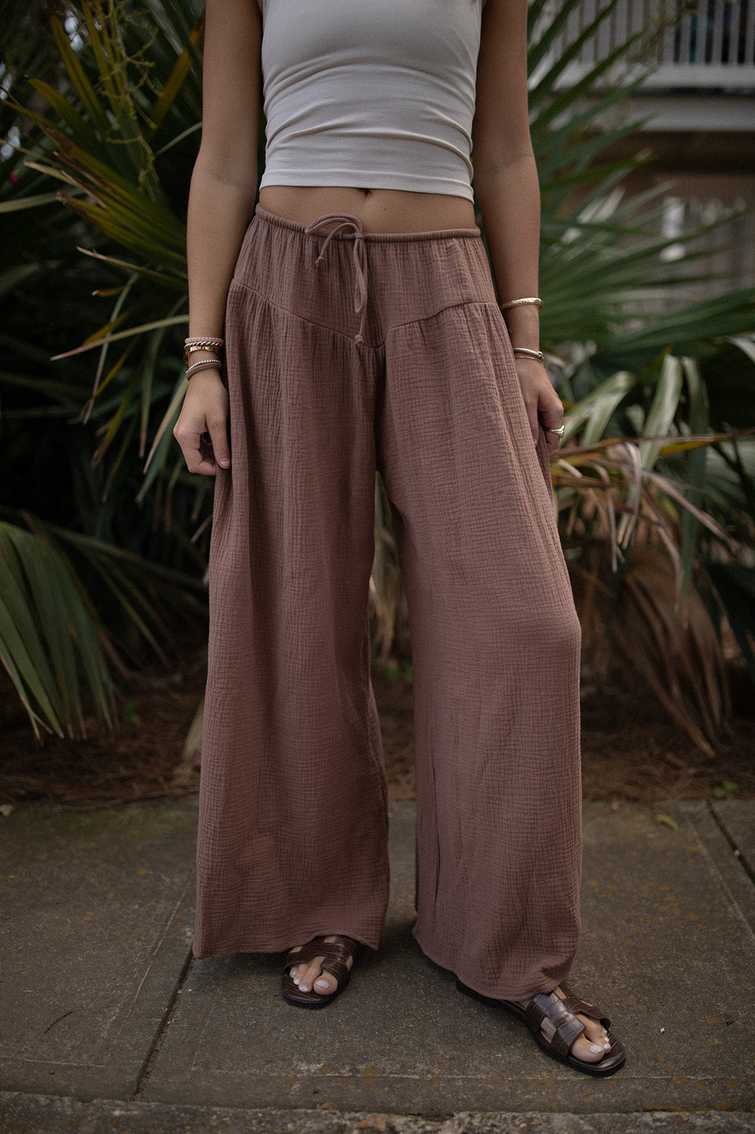 Brown Gauze Pants