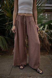 Brown Gauze Pants