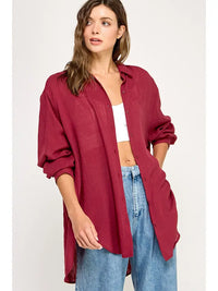 Daydream Button-Down (burgundy) - GEORGE-MARY'S