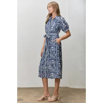 Floral Patterned Maxi Dress (navy) - GEORGE-MARY'S
