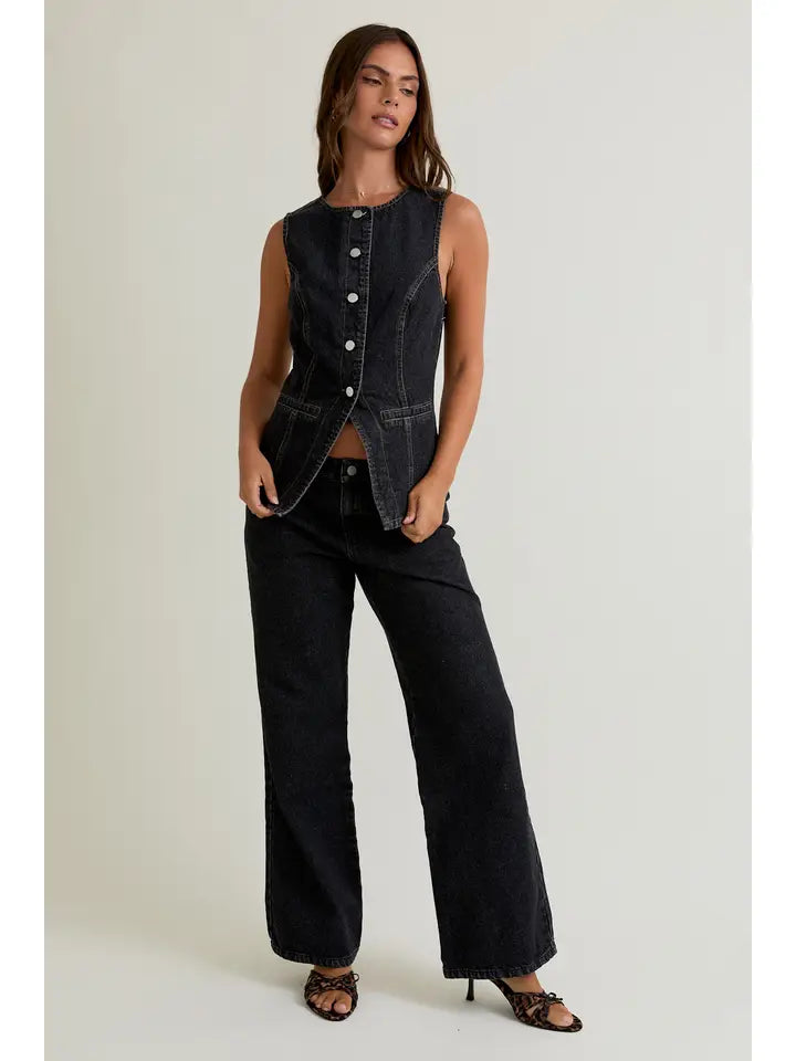 Late Nights Black Denim Pants