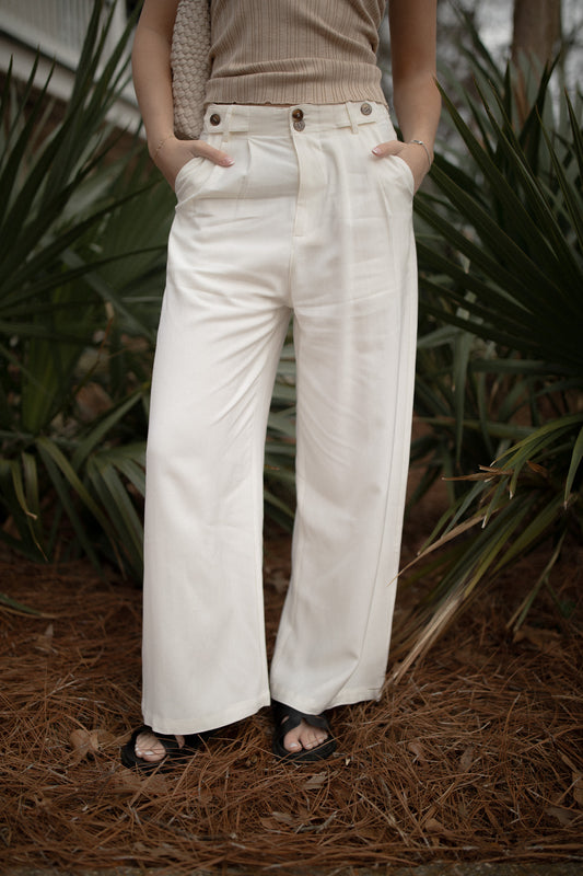 BEST SELLER White Tencel Trouser