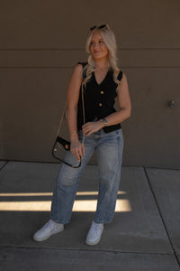 Double Button Vest (black)