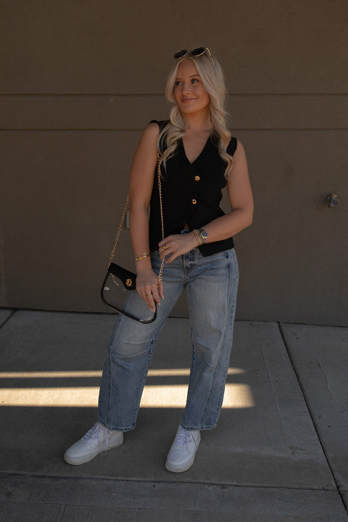 Double Button Vest (black)