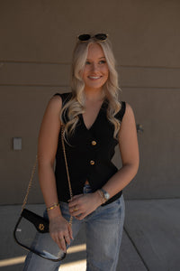 Double Button Vest (black)