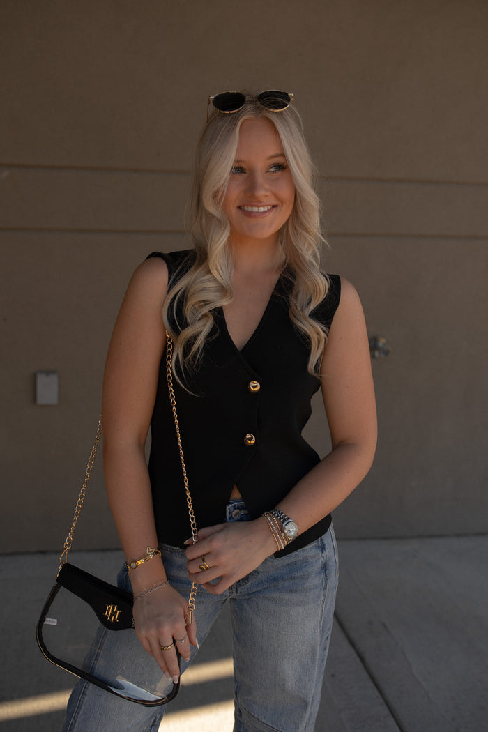 Double Button Vest (black)