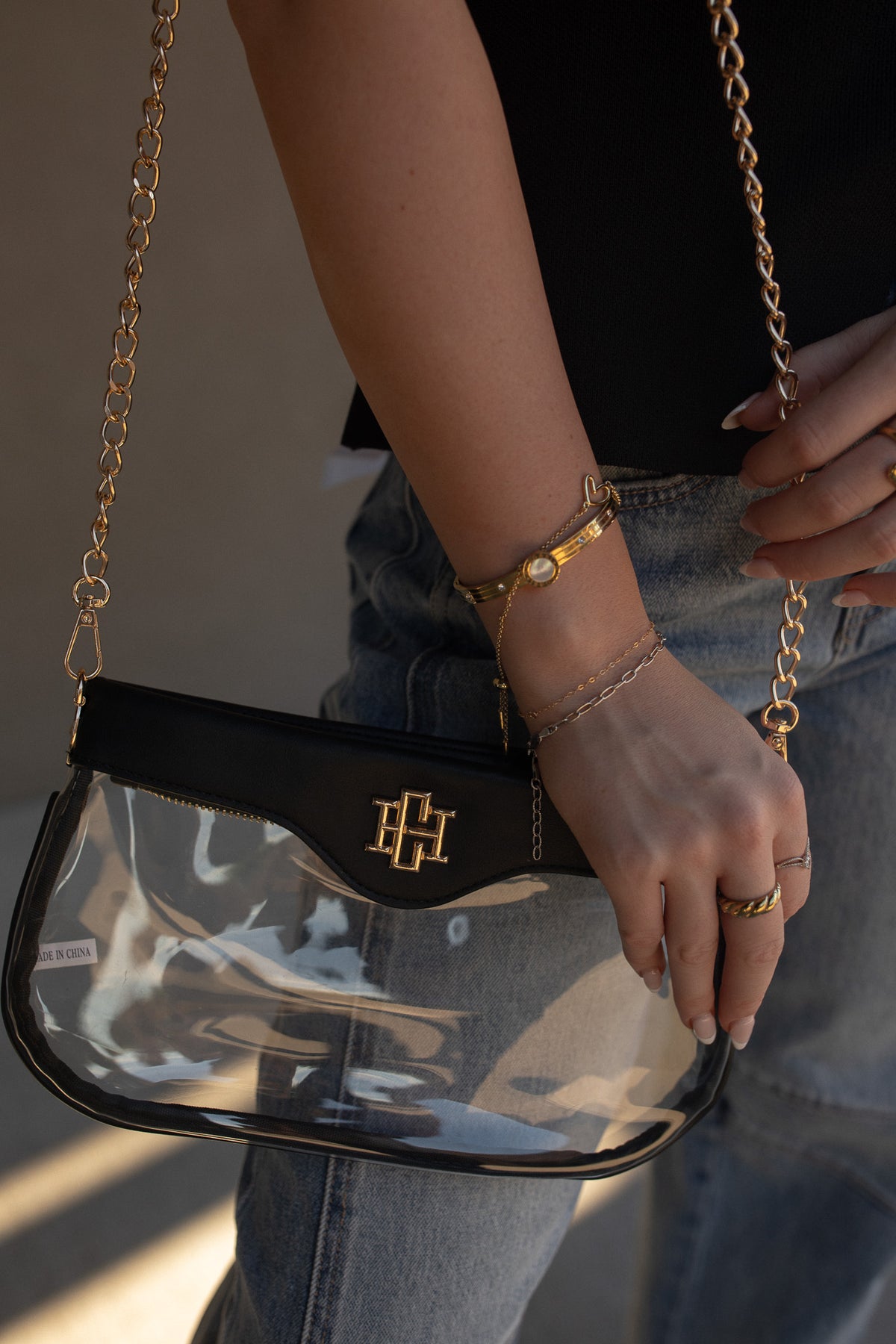 Madi Clear Crossbody BLACK
