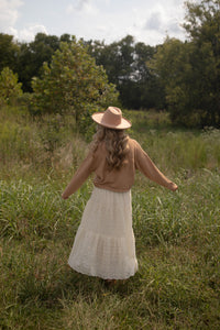 Eyelet Maxi Skirt (beige)