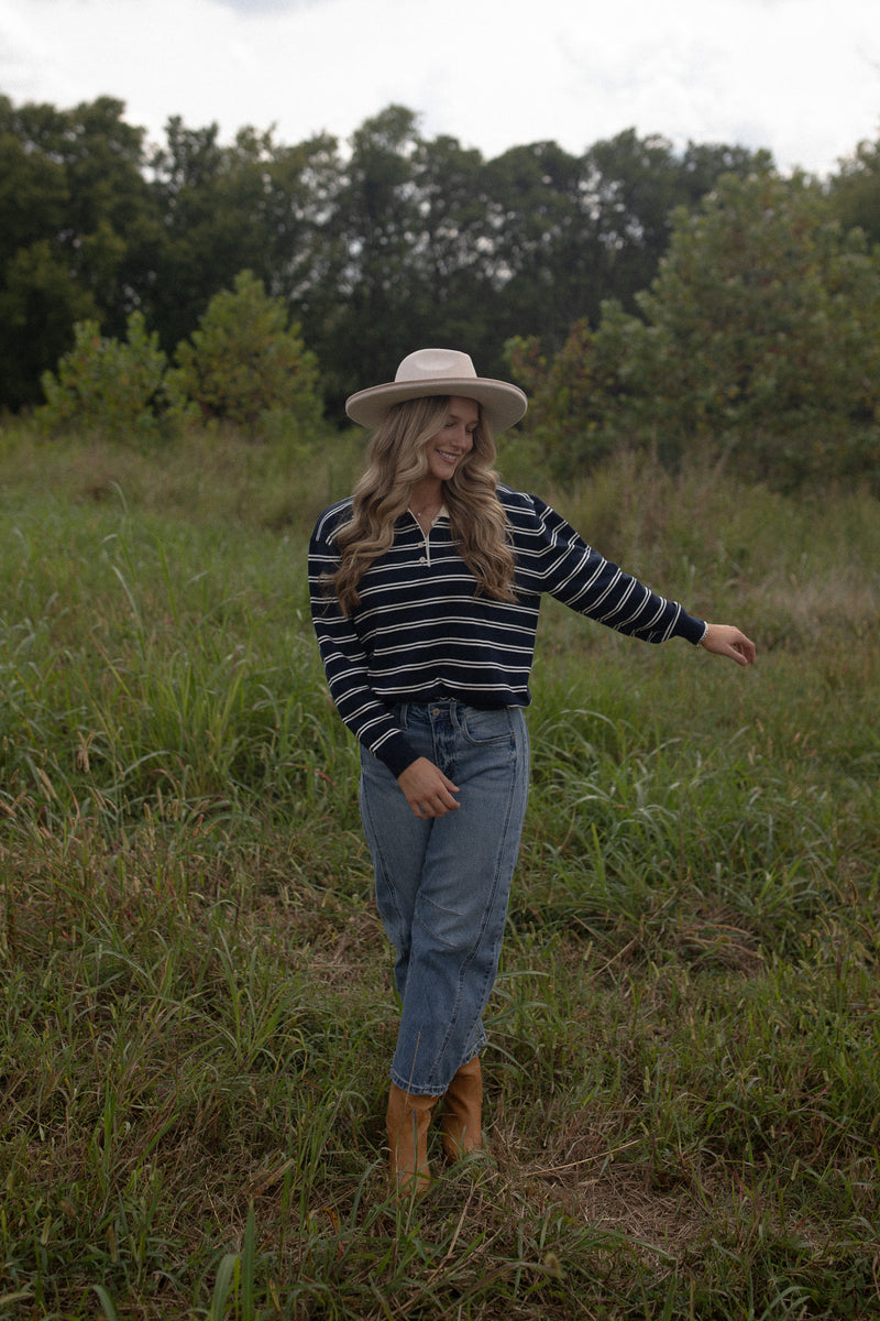 Navy Striped Rugby Shirt