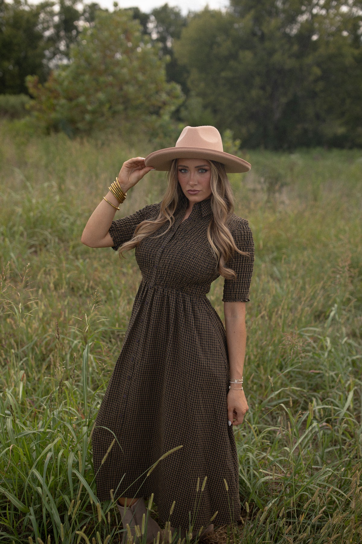 Gingham Maxi Dress