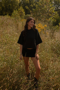 Eleanor Sweater Top ( black)