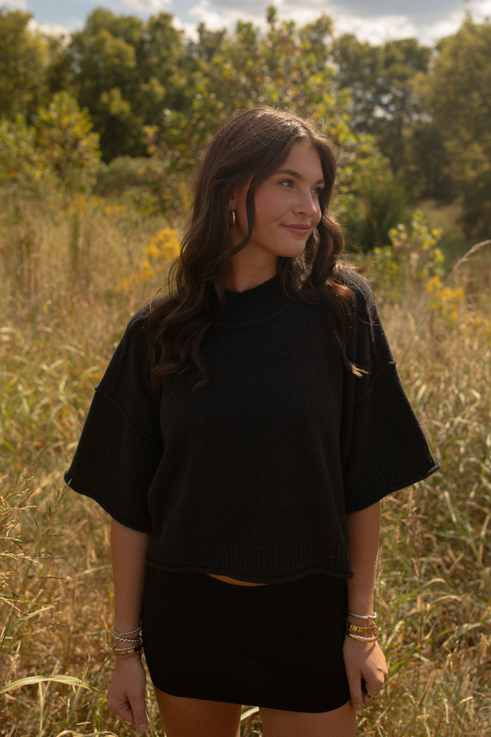 Eleanor Sweater Top ( black)