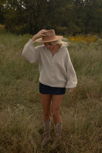Late Sundays Zipper Cardigan (taupe)