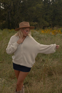 Late Sundays Zipper Cardigan (taupe)