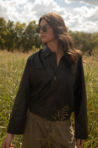 Wells Washed Leather Jacket (black)