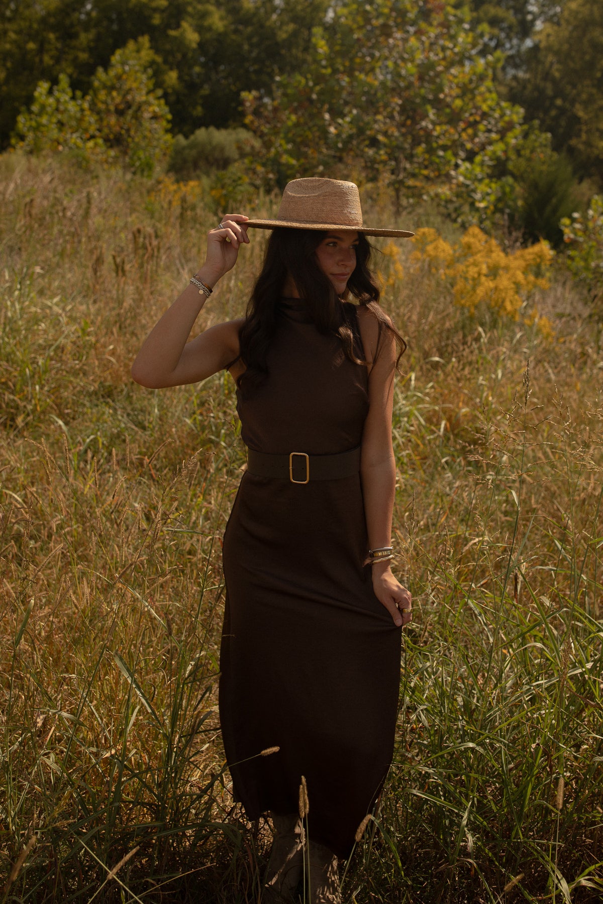 Fiona Satin Halter Dress