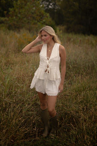 Hersy Lace Bow Tie Top