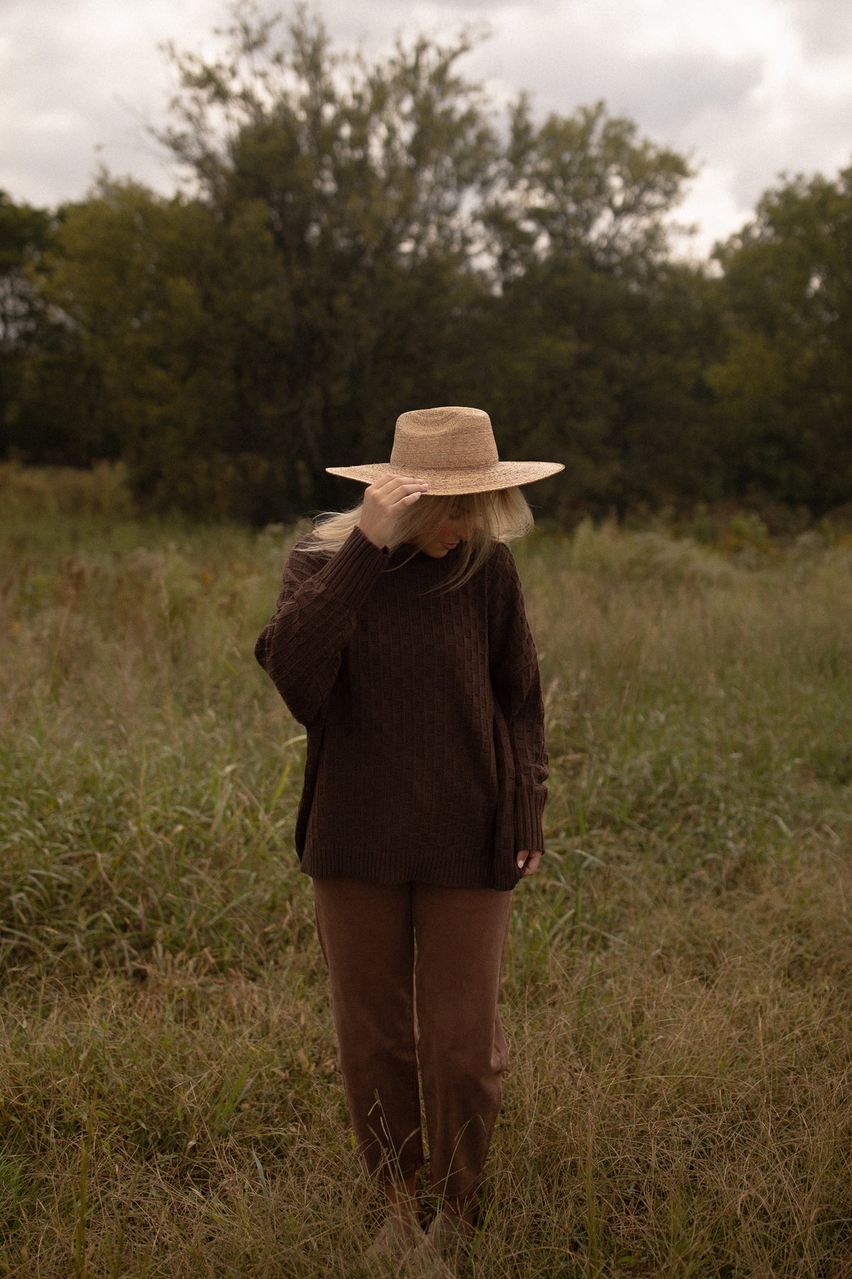 Monroe Checkered Sweater (chocolate)