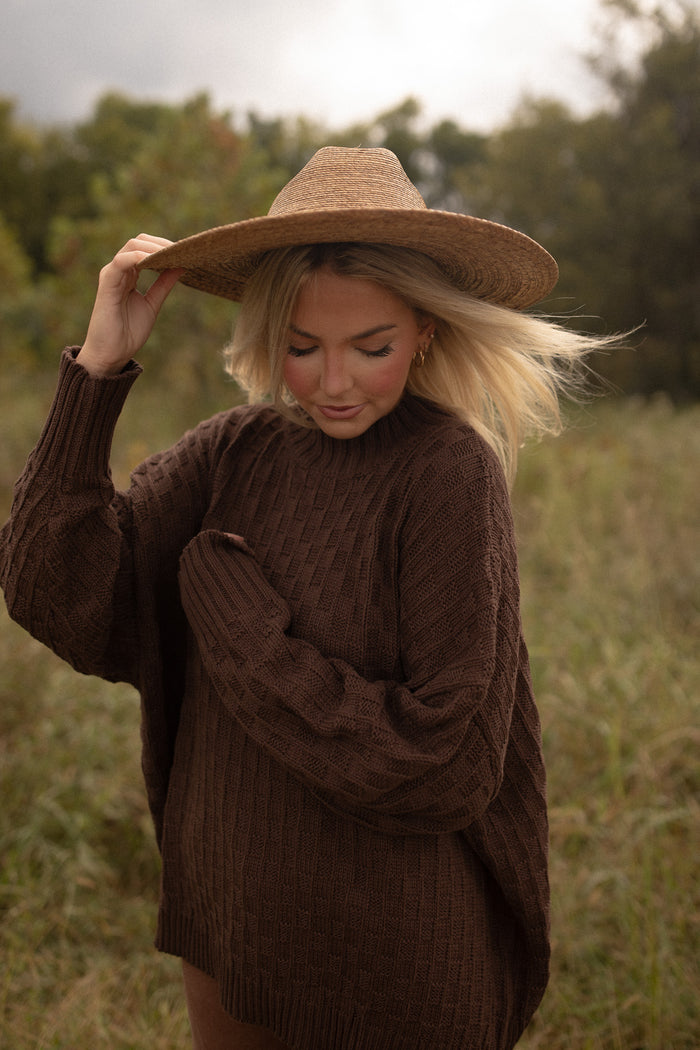 Monroe Checkered Sweater (chocolate)