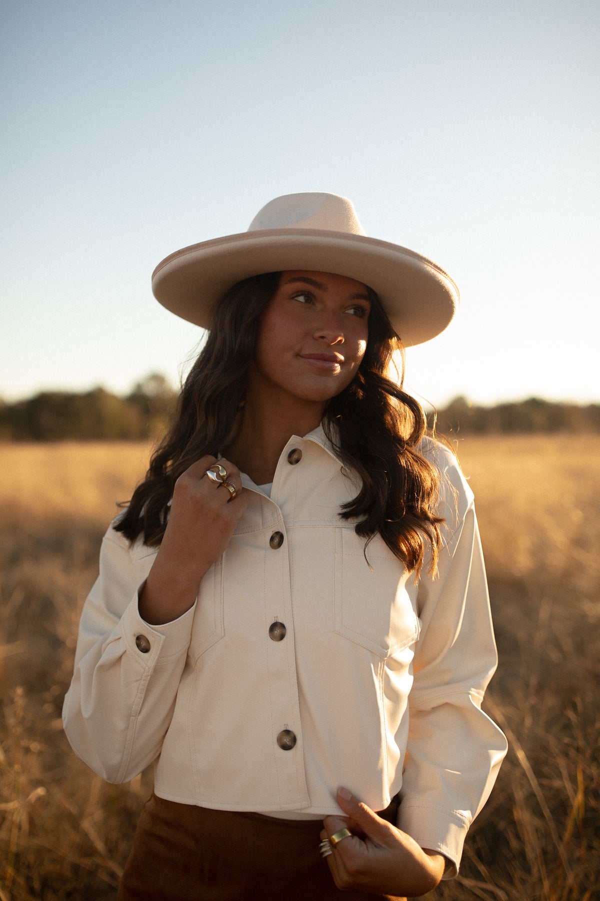 Porter Faux Leather Jacket (ivory)