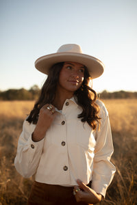 Porter Faux Leather Jacket (ivory)