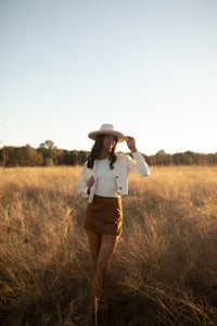 Porter Faux Leather Jacket (ivory)