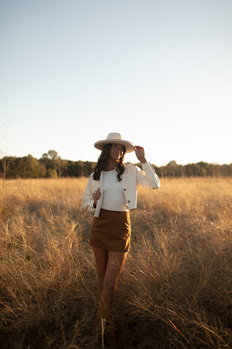 Porter Faux Leather Jacket (ivory)