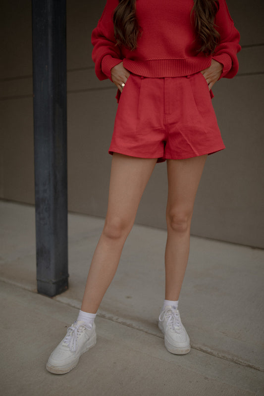 Winifred Flare Shorts (red)