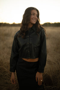 Cropped Leather Jacket (black)