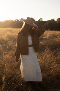 Penelope Tiered Skirt (white)