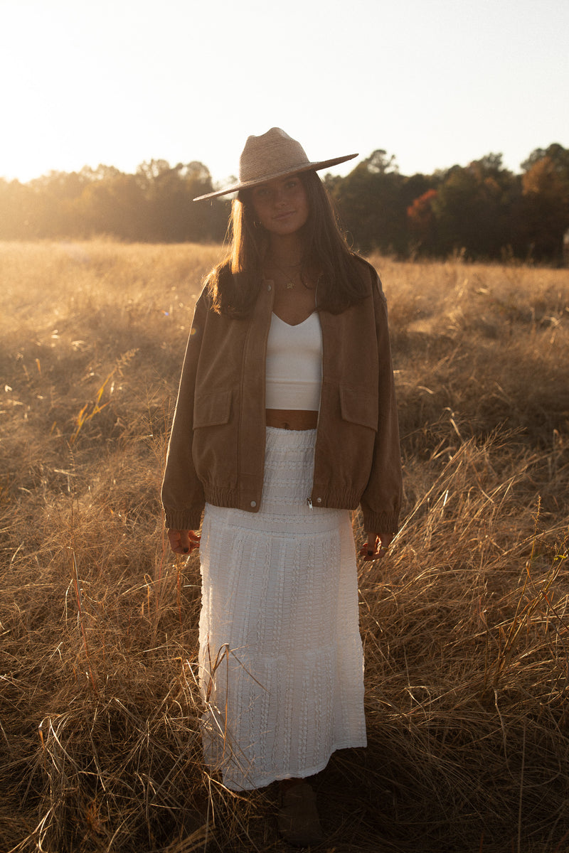 Penelope Tiered Skirt (white)