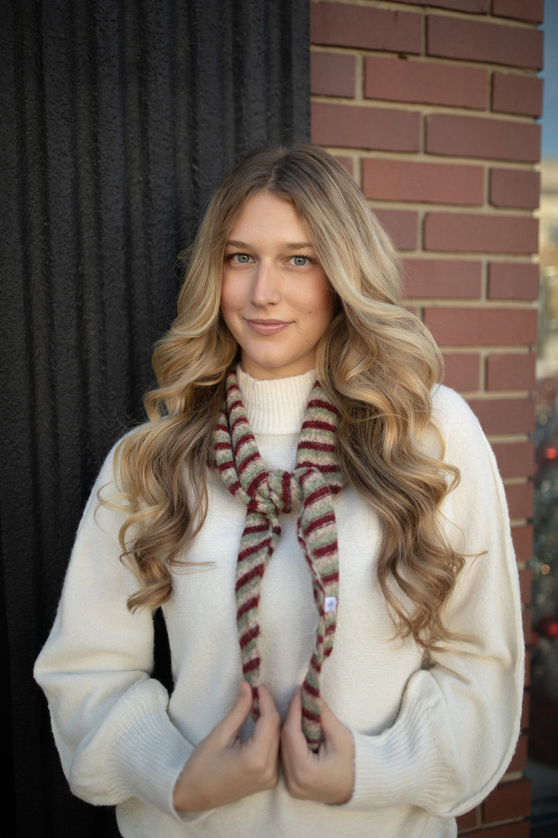 Westover Triangle Scarf (warm stripes)