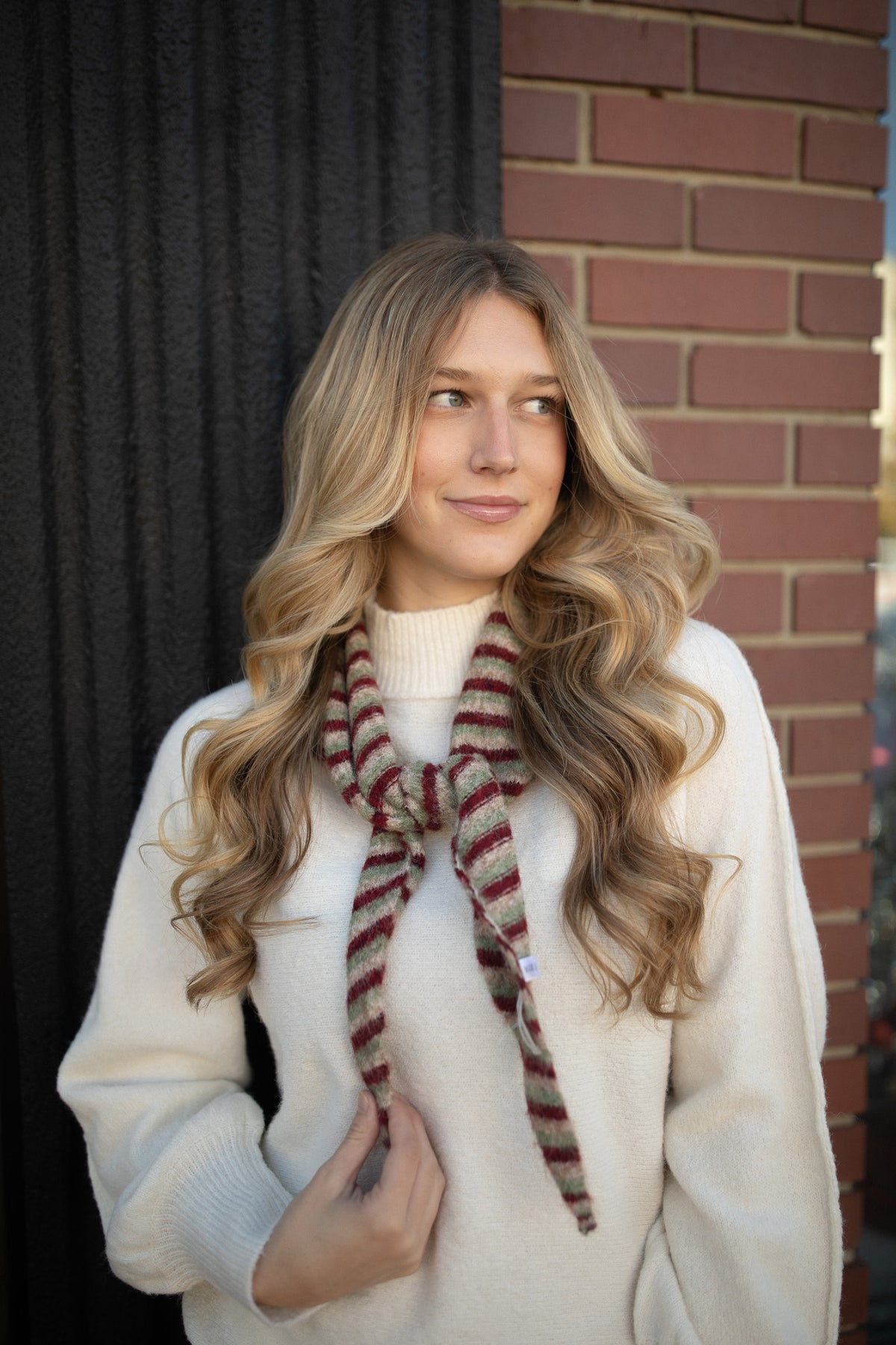 Westover Triangle Scarf (warm stripes)