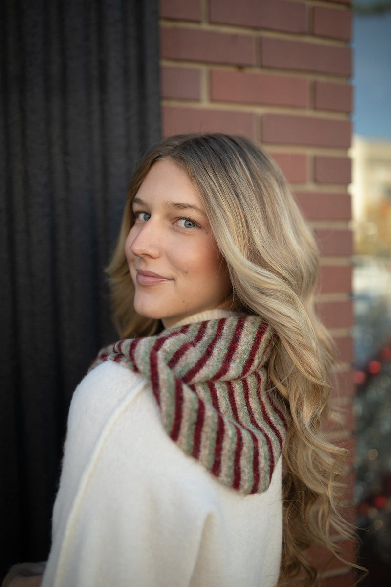 Westover Triangle Scarf (warm stripes)