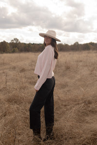 The Piper Cardigan (pink mini stripe)