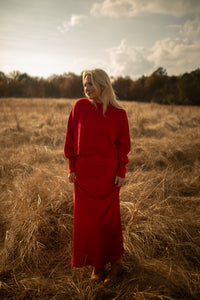 Cropped Boxy Sweater (ruby)