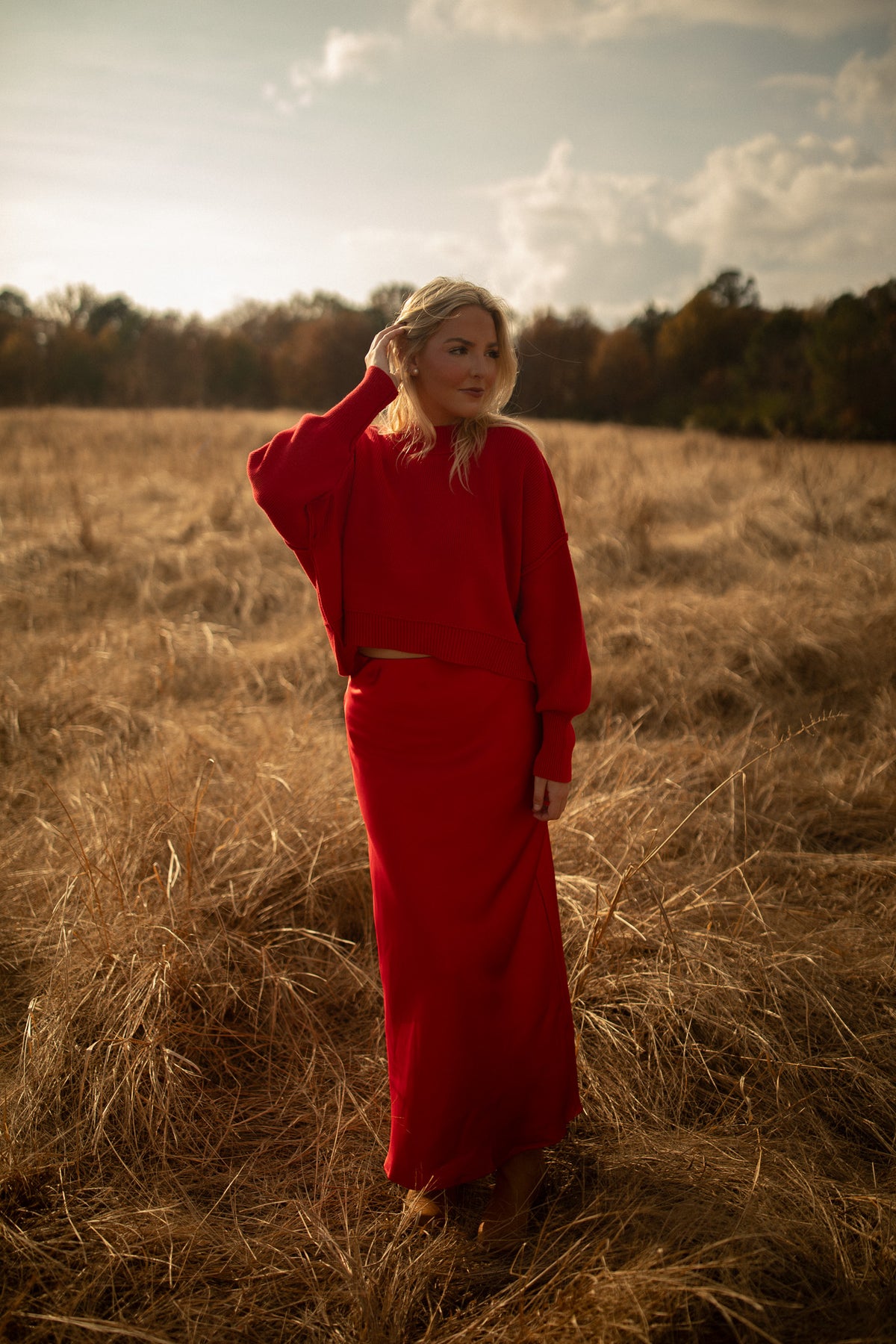 Cropped Boxy Sweater (ruby)