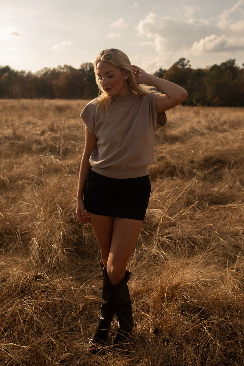 Classic Mockneck Top (h mocha)