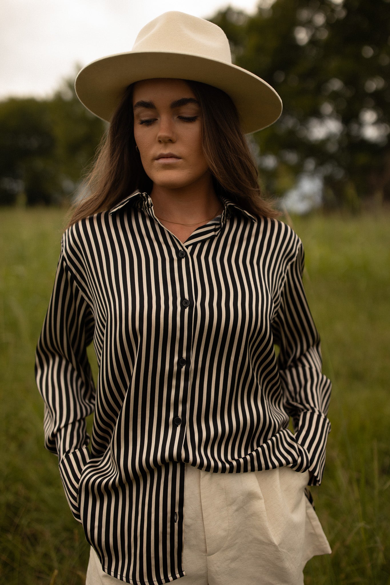 Black Striped Blouse