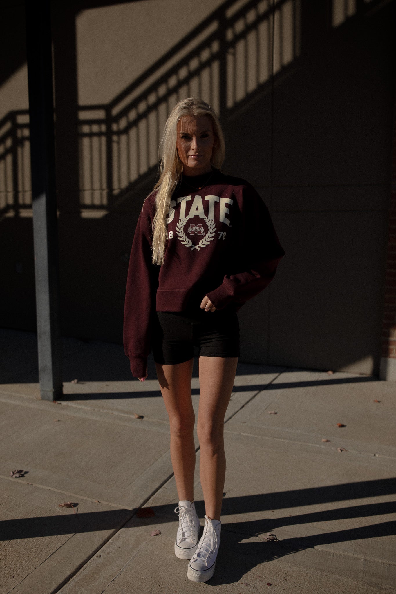 MSU Collegiate Laurel Sweatshirt (maroon)