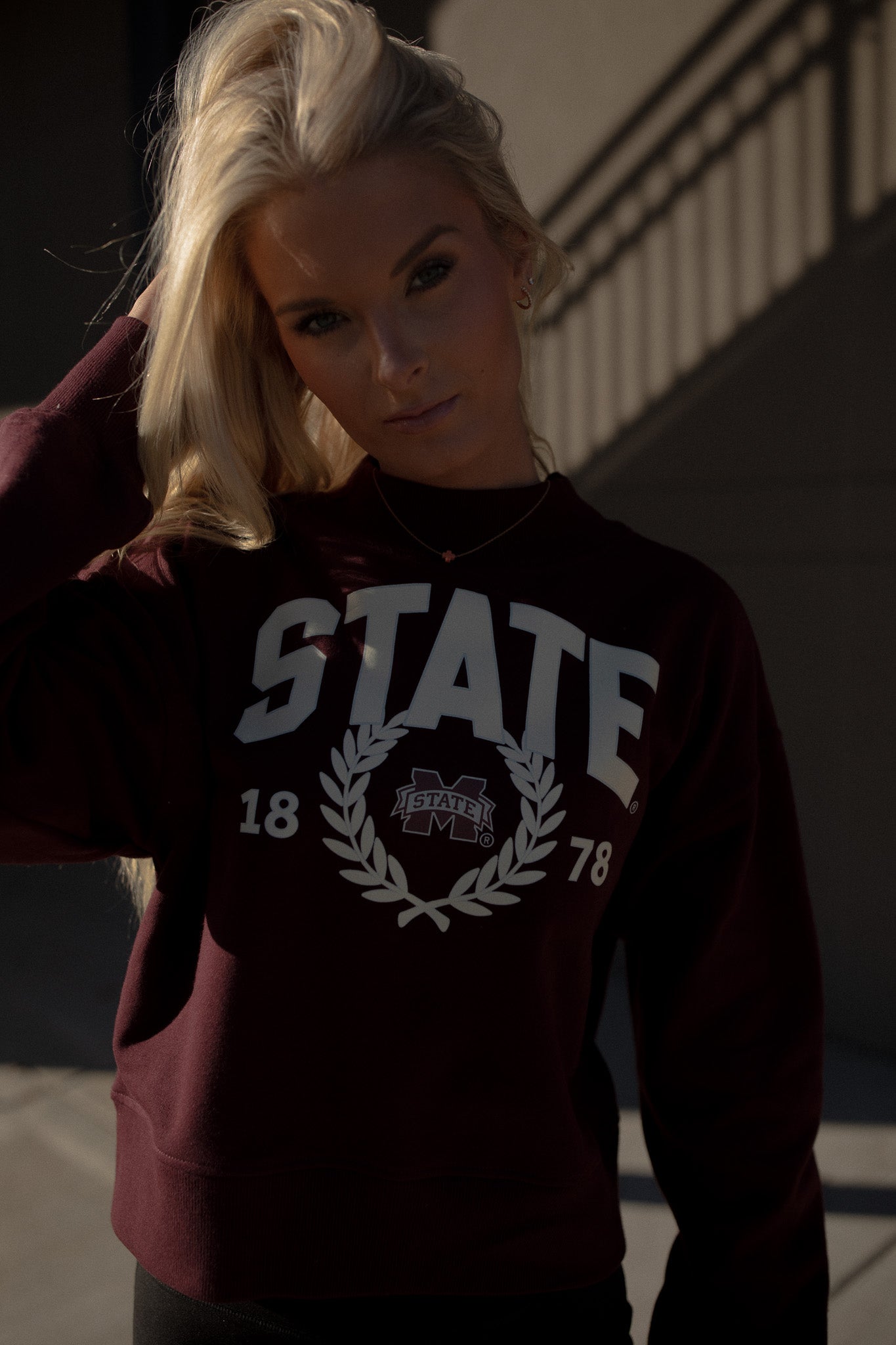 MSU Collegiate Laurel Sweatshirt (maroon)