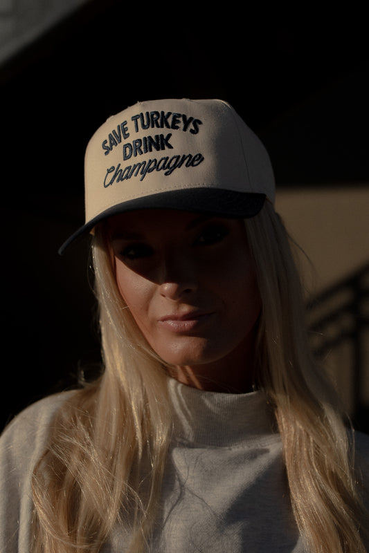 Save Turkey's Drink Champagne Trucker Hat