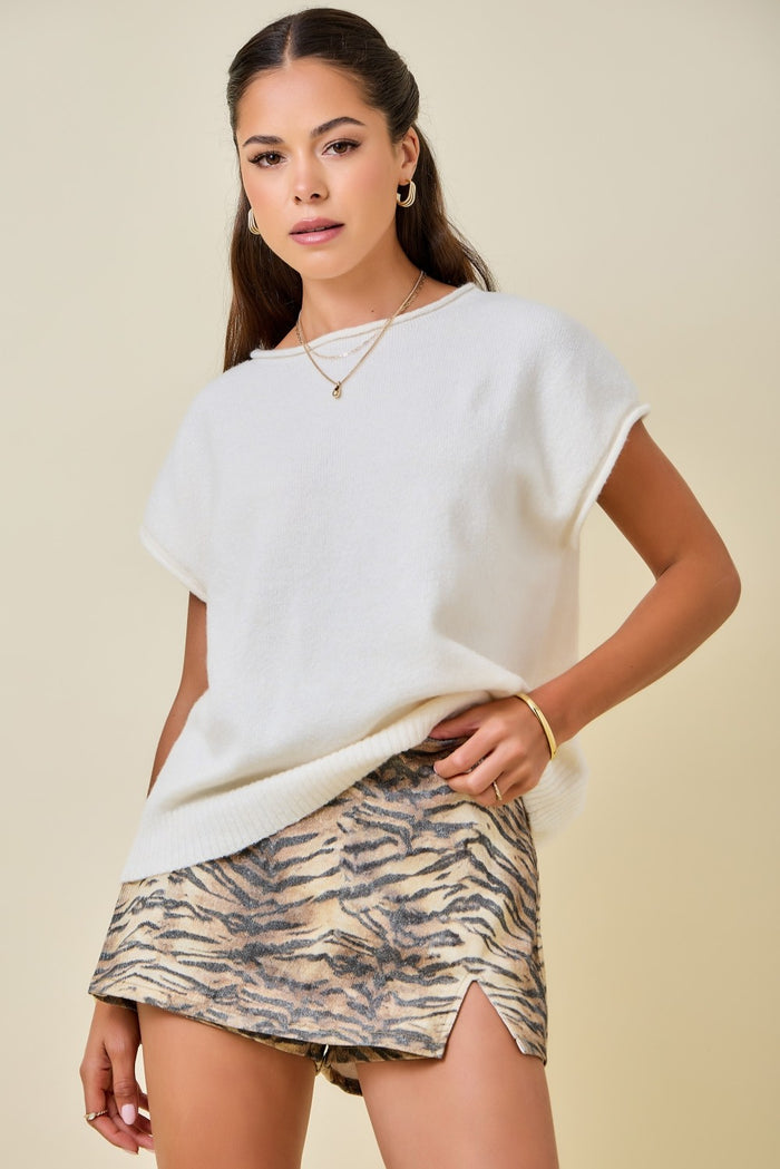 Parks Sweater Top (ivory) - GEORGE-MARY'S