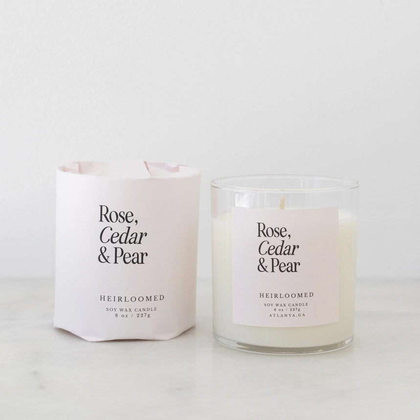 Heirloom Collection Candle - Rose, Cedar, Pear