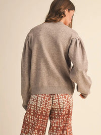 The Foster Puff Sleeve Sweater (mocha)
