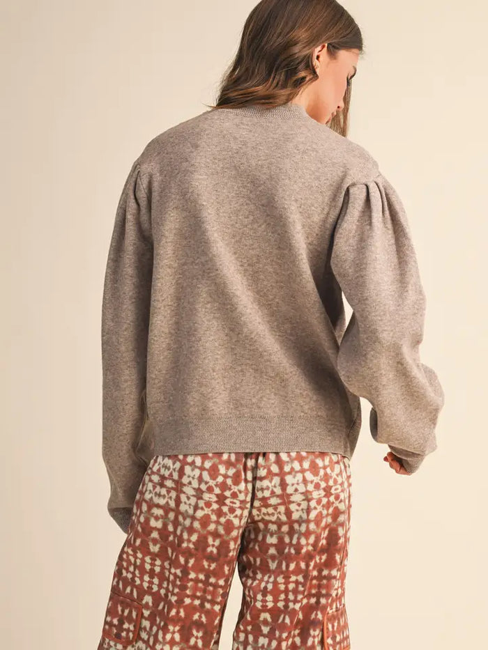 The Foster Puff Sleeve Sweater (mocha)