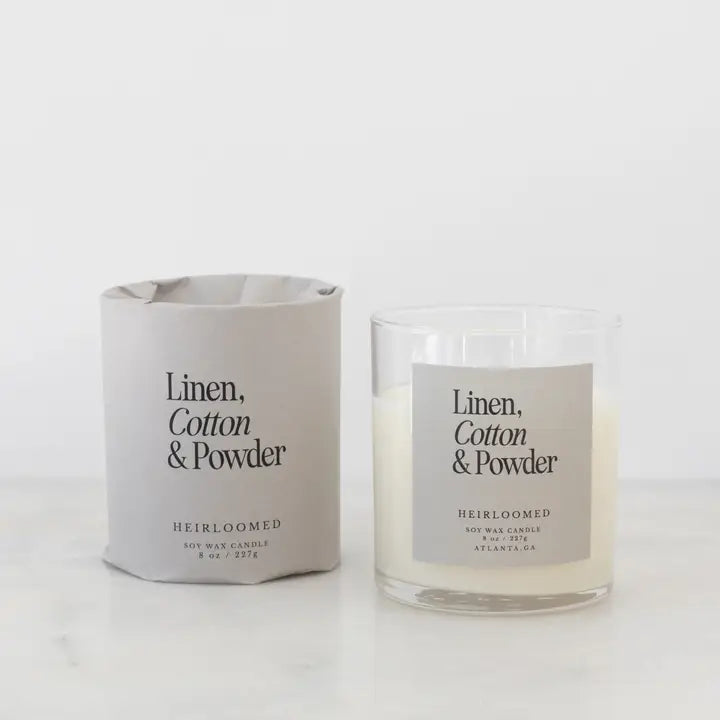 Heirloom Collection Candle- Linen, Cotton, Powder
