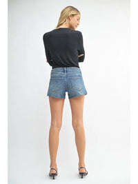 Allmon Side Slide Slit Denim Shorts
