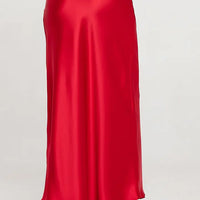 Satin Maxi Skirt (red)